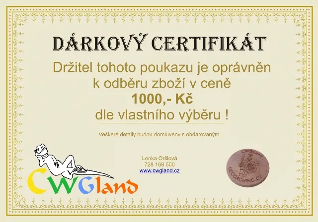 Dárkový certifikát 1000 Kč