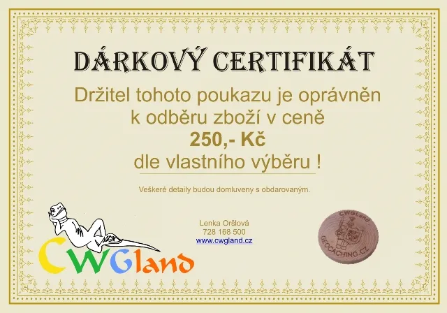 Dárkový certifikát 250 Kč