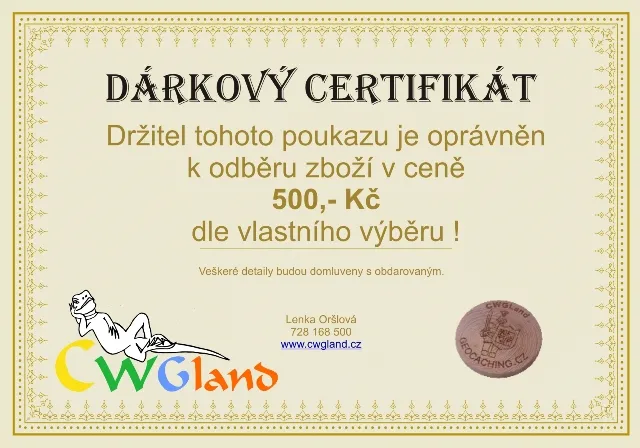Dárkový certifikát 500 Kč